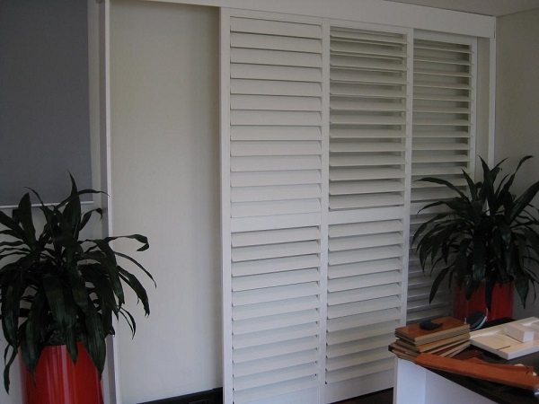 Sliding Door Plantation Shutters